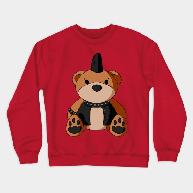 Punk Boy Teddy Bear Crewneck Sweatshirt by Alisha Ober Designs